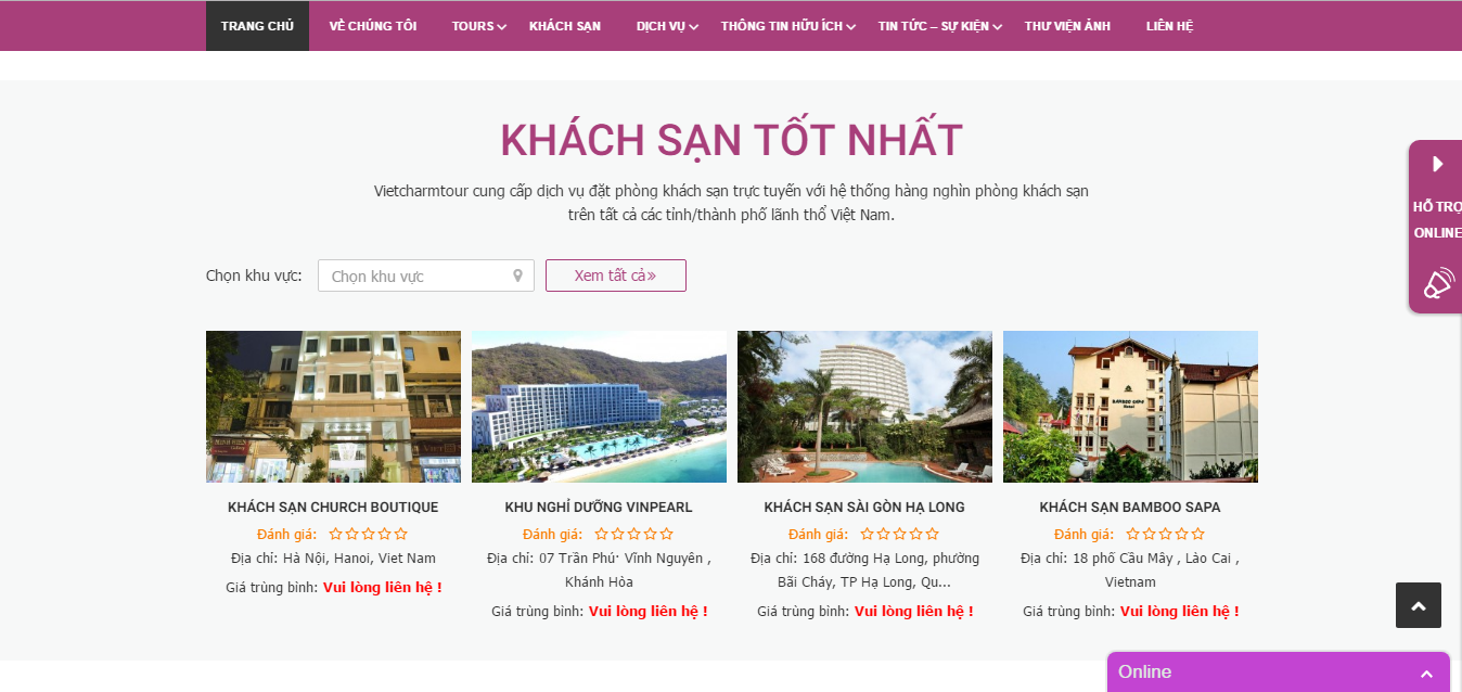 thiết kế website du lịch