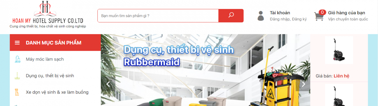Thiết kế website theo yêu cầu - Giới thiệu sản phẩm Hoàn Mỹ