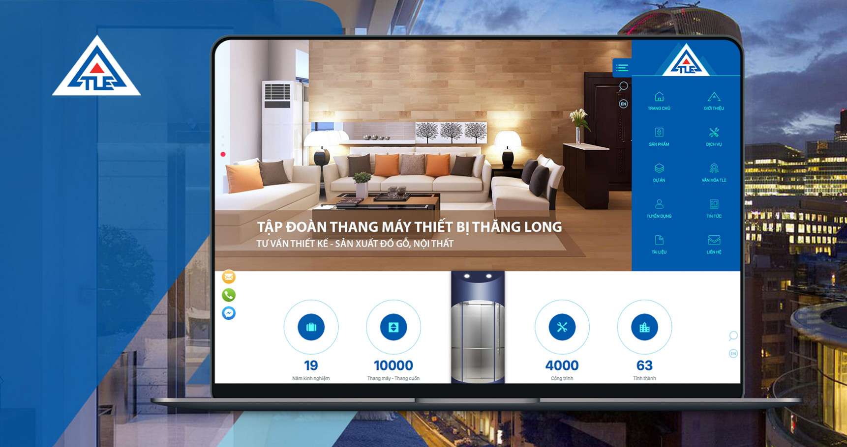 Thiết kế web tập đoàn thang máy Thăng Long TLE GROUP - Thiết kế website ...